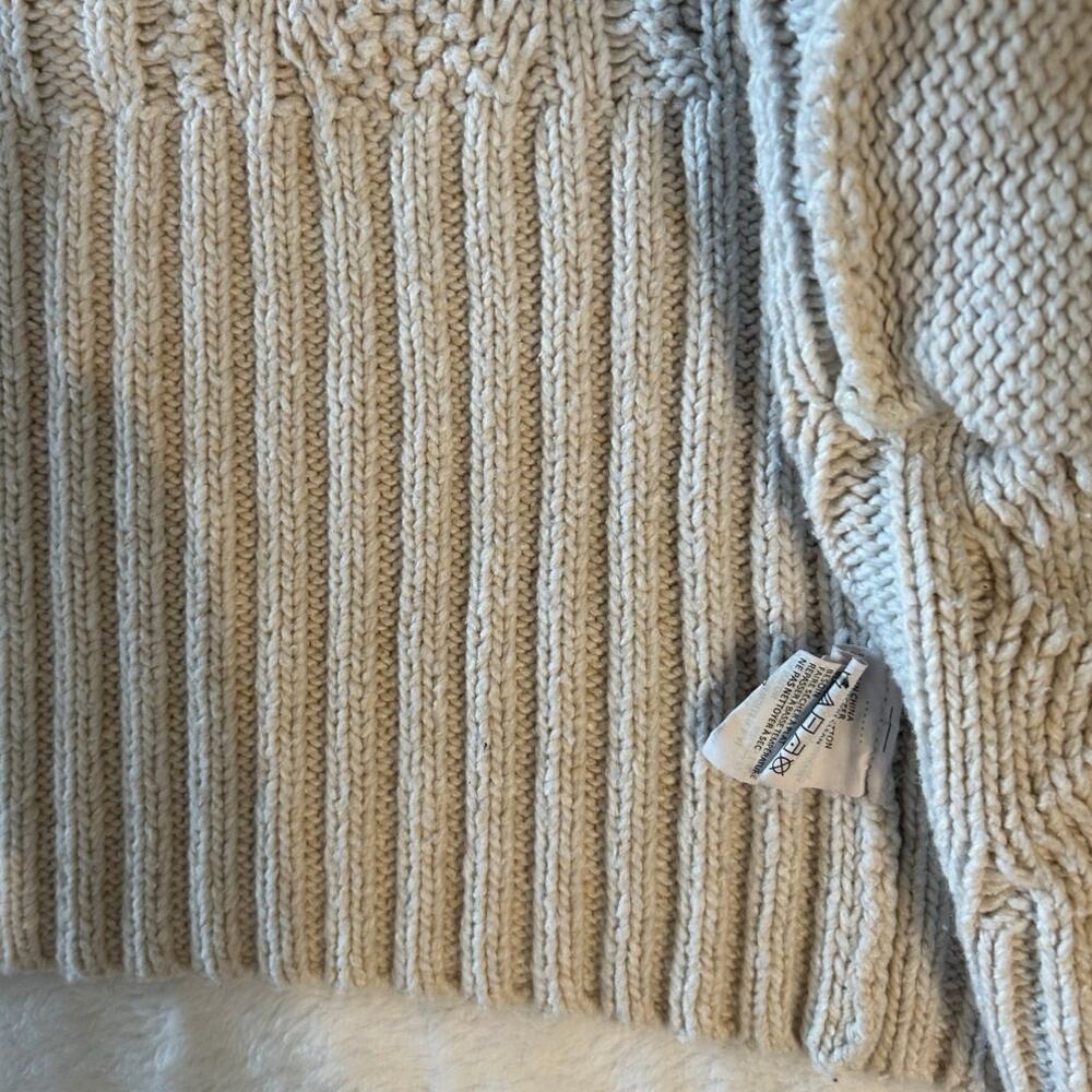 Prana Cream Chunk Knit Snap Collar Cardigan Womens Size XL - Picture 7 of 9